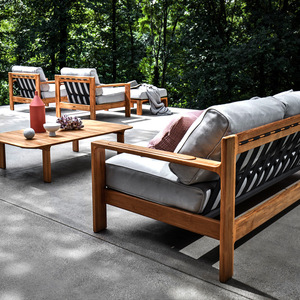 Silla de Jardín con Estructura de Madera Maciza de Teca, Cojín de Espuma, Resistente para Uso en Exteriores - Product Image 4