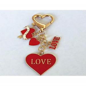 <strong>Pretty</strong> Rose Red Bag Lips Lipstick Enamel <strong>Keychain</strong> Lovely Heart Key Ring Purse Handbag Charms Pendant For Women - Product Image 4