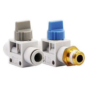Vanne manuelle marche/arrêt VHK3-08F-02S/01 en laiton et plastique de 1/4 po avec filetage externe et déconnexion rapide pour évacuation - Product Image 1