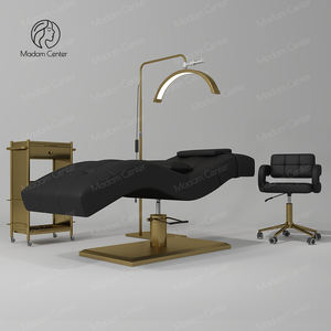 Madamcenter Diseño moderno Levantamiento Mesa de masaje curvada Extensión de pestañas de cejas Camilla estética Cama y silla de esteticista - Product Image 1