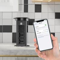 Prise intelligente motorisée escamotable étanche IP44 avec charge sans fil USB Type-A/C 10A pour prises WiFi EU/UK/US/AU