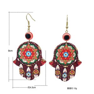 Pendientes Colgantes de Acrílico con Diseño de Ojo Turco, Estilo Bohemio, Joyería de Moda para Mujer, Origen Yiwu, Pendientes de Cuentas con Patrón Geométrico - Product Image 4