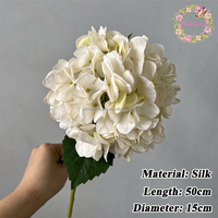 Nouvelles fleurs artificielles en soie d'hortensia vert, diamètre 15 cm, pour décoration de mariage, arrangements floraux, vente en gros