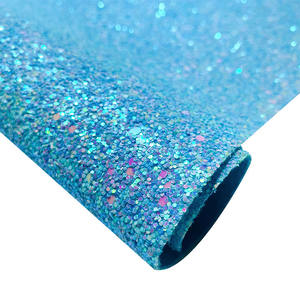 54 inci (1.37 <span class=keywords><strong>M</strong></span>) Glow-in-the-Dark Chunky Glitter kulit imitasi kain tahan lama PU untuk pakaian tekstil rumah untuk busur rambut - Product Image 6