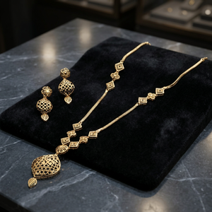 Wholesale 14K 18K 24K Gold Plated Long Necklaces Set Fashion Jewelry Traditional Jewelry Brass Gold Filled Jewelry Oro Joyeria - Product Image 1
