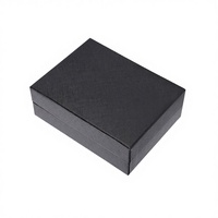 Boîte télescopique personnalisée avec logo, texture croisée noire mate haut de gamme, revêtement UV, gaufrage, fermeture magnétique pour accessoires électroniques