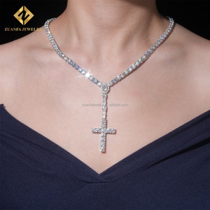 ชุดสร้อยคอจี้เพชรแบบไขว้สไตล์ฮิปฮอปสำหรับผู้หญิงสินค้าออกใหม่ - Product Image 1