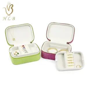 Factory Velvet Mini Travel Jewelry Boxes Case Custom Logo Leather Jewelry Traveling Box Organizer