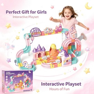 Jouet de piste de course Licorne Dreamland, piste à engrenages anti-gravité à 3 rails, kit de construction magnétique électrique, jouets éducatifs pour enfants - Product Image 2
