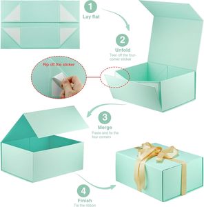 Boîte cadeau TiffanysBlue avec couvercles pour cadeaux, fermeture magnétique, emballage cadeau pour Noël, <span class=keywords><strong>Halloween</strong></span>, anniversaire, fêtes - Product Image 4