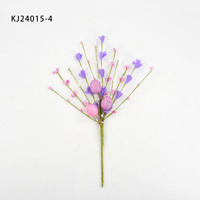 Nouvelle Décoration de Pâques en Plastique : Branches d'Œufs et Baies, Bouquet Lumineux, Couronne, Décorations d'Œufs pour Fêtes et Réunions Intérieures