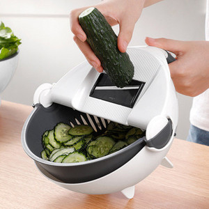 Rebanadora <span class=keywords><strong>de</strong></span> verduras multifunción 9 en 1, picadora, <span class=keywords><strong>rallador</strong></span> <span class=keywords><strong>de</strong></span> <span class=keywords><strong>cebolla</strong></span>, zanahoria y patata con cesta <span class=keywords><strong>de</strong></span> drenaje, trituradora <span class=keywords><strong>de</strong></span> verduras <span class=keywords><strong>de</strong></span> plástico PP - Product Image 3
