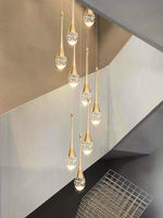 Lustres suspendus pour plafonds hauts, design moderne personnalisé pour villa, éclairage LED doré pour mariage, lustre en cristal pour escalier