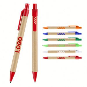 Stock LOW MOQ Hot Selling Advertising Custom Logo Paper Ballpoint Pens for Promotional School Office Stationery <b>Gifts</b> - Product Image 4