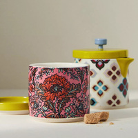 Pot de stockage en céramique de cuisine moderne nordique personnalisé alimentaire biscuit café thé avec couvercles en céramique