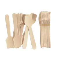 Disposable Degradable Wooden Square Ice Cream Spoon