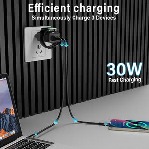 Sạc tường TKT <span class=keywords><strong>2025</strong></span> hai cổng USB 30W, sạc điện 2 trong 1 mới cho iPhone, đồng hồ thông minh, chức năng không dây, bảo vệ OTP OVP - Product Image 5