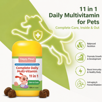 Nourriture et compléments alimentaires pour animaux de compagnie, multivitamines à mâcher 11 en 1, soins de santé pour animaux de compagnie, compléments pour les poils, la peau et le pelage des animaux de compagnie