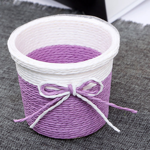 Wholesale High Quality Home <strong>Decoration</strong> Paper Rope Woven Flower <strong>Storage</strong> <strong>Baskets</strong> and <strong>Decorative</strong> Gift <strong>Basket</strong> - Product Image 2