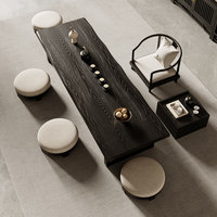 Table basse en bois massif personnalisable style Wabi-Sabi pour salon de thé, idéale pour maison d'hôtes et assise au sol japonaise