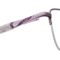 Monture de lunettes optiques de luxe en métal doré semi-cerclée pour femme, en acétate, pour verres de prescription, monture de lunettes de vue tendance et de qualité