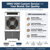 Ventilateur refroidisseur d'air industriel, refroidisseur évaporatif commercial avec réservoir d'eau facile à remplir pour hôtel, restaurant, usage promotionnel