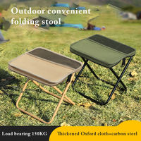 Tabouret pliant en acier inoxydable avec sangle d'épaule ultra portable, siège multi-usage pour le camping, la plage, la pêche, les pique-niques et les activités de plein air