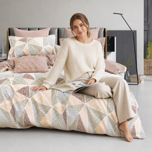 Poland Local Hub 3 Piece Cotton <b>Bedding</b> Set <b>Queen</b> <b>Size</b> Scandi Patchwork Comforter EU Dropshipping - Product Image 2
