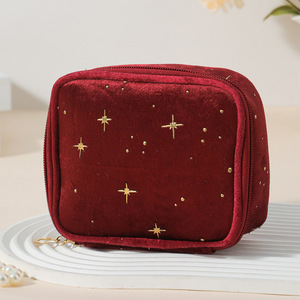 Bolsa de Maquillaje de Terciopelo con Forma de Chica, Diseño Cuadrado, Cierre de Cremallera, Multifuncional, Portátil - Familia <span class=keywords><strong>Gina</strong></span> - Product Image 6