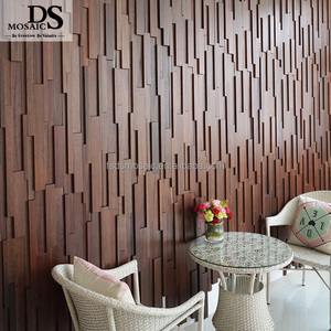 Strip Shape Walnut Black Wood Wall Mosaic Arts Living Room Bedroom <strong>Background</strong> Wall Mosaics Antique Wooden Tile - Product Image 6