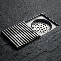 Drain de sol de douche carré anti-odeur en acier inoxydable SUS304 de luxe de 4 pouces, drainage rapide, grille de sol de salle de bain, filtre