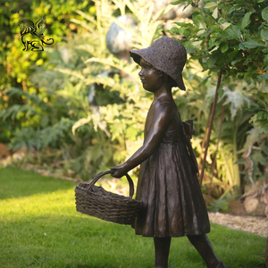 Escultura de Metal para Decoración de Parques al Aire Libre BLVE, Estatua Infantil Fundida en Bronce Antiguo, Niño Jugando en el Agua - Product Image 6