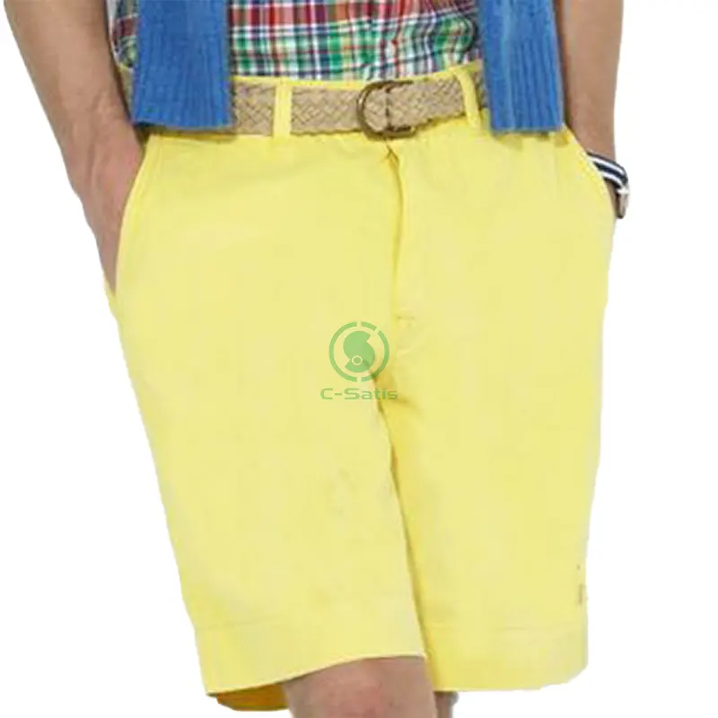 Pantalones cortos tipo polo de algodón personalizados para hombre al por mayor, pantalones informales de playa y Deportes de golf con cremallera y mosca para negocios