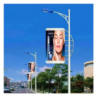 Écran publicitaire numérique LED P4 sans fil 4G WiFi extérieur étanche sur poteau, taille personnalisée, en promotion