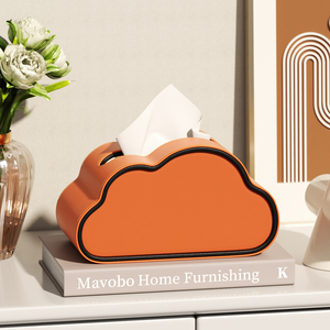 Caja de Pañuelos de Cuero PU con Forma de Nube <span class=keywords><strong>2026</strong></span>, Porta Servilletas de Escritorio de Alta Gama para Sala de Estar, Logotipo Personalizado Disponible - Product Image 4