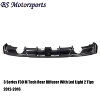 Diffuseur arrière en fibre de carbone pour BMW Série 3 F30 M Tech avec éclairage LED 2 sorties 2012-2016 Kits carrosserie