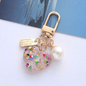 Valentine cầu vồng trái tim Keychain Túi Túi xách treo mặt dây chuyền phụ kiện Ngày Valentine Quà Tặng Ngọc Trai Acrylic trái tim móc khóa - Product Image 5