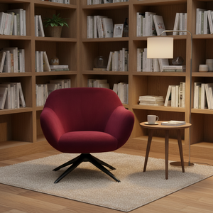 Sillón de terciopelo rojo de estilo minimalista moderno, silla de ocio para dormitorio, sala de estar, muebles de lujo de alta calidad para villas, OEM - Product Image 6