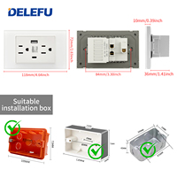 BAOBEN Enchufe de Pared de Vidrio Templado Blanco con USB Tipo C, Estándar Estadounidense, Enchufe para México y América, 118*72, Interruptor de Luz, Carga Rápida