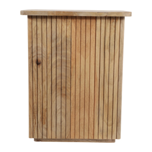 Tavolino quadrato con bordi scanalati, tavolino in legno per piccoli spazi, mobile d'accento per camera da letto - Product Image 3