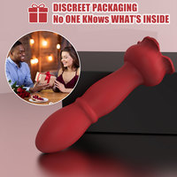Teleskopischer Dildo Rose App Anal-Plug Vibrator mit 9 Vibrationsmodi Prostata-Massagegerät Analkugeln Sexspielzeug für Frauen und Männer