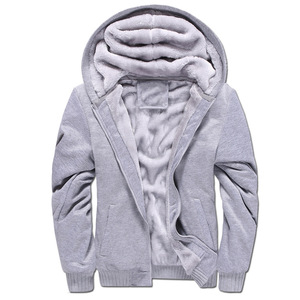 Wholesale Custom High Quality Men Thick Winter Full Zip Warm Faux <strong>Fur</strong> Sherpa Fleece Lined <strong>Hoodie</strong> - Product Image 4