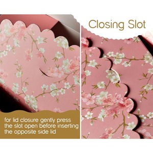 A floral <b>gift</b> <b>box</b> with a lid and ribbon, suitable for <b>small</b> <b>gifts</b> and customizable according to needs - Product Image 4