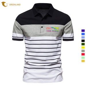 Polos pour hommes rayés en coton 100% de haute qualité, respirants et décontractés, parmi les meilleurs classements - Product Image 1