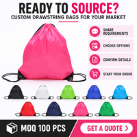 Sac à cordon personnalisé en polyester OEM avec coins renforcés, œillets métalliques et plusieurs couleurs pour événements, écoles et promotion