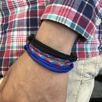 Nuevo estilo cordón ajustable paraguas cuerda pulsera macramé Milán cuerda de nailon trenzado pareja pulsera al por mayor