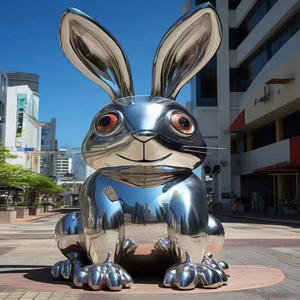 Escultura de pingüino Antártico arte acero inoxidable para fuente de agua de metal exterior con luz colorida por la <span class=keywords><strong>noche</strong></span> - Product Image 2