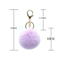 Vente en gros 8cm pompon multicolore fourrure mignon sac pendentifs porte-clés clé de voiture accessoires fausse fourrure de lapin boule Pom Pom porte-clés