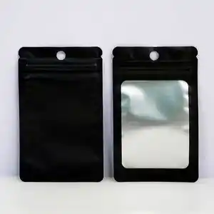 לוגו מותאם אישית תיק רוכסן פלסטיק עבור אריזה טלפון נייר אריזה שחור pvc תיק רוכסן עם הדפסה לוגו