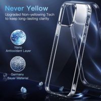 Étui de téléphone portable unisexe CTUNES en TPU acrylique antichoc, surface transparente brillante, design simple, style épuré pour 14 Pro
